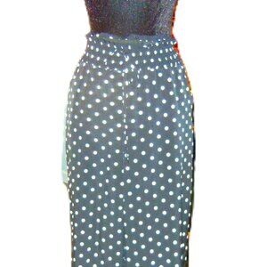 Womens Black White Polka Dot WIDE LEG Pants  Sz MEDIUM
